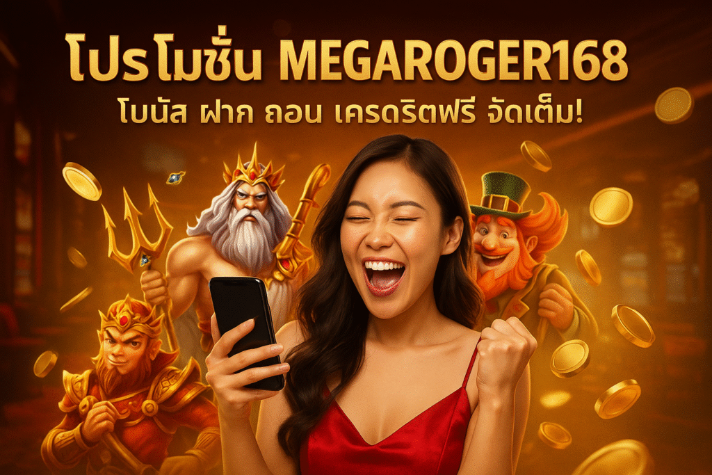 โปรโมชั่น MEGAROGER168 โบนัส ฝาก ถอน เครดิตฟรี จัดเต็ม!
